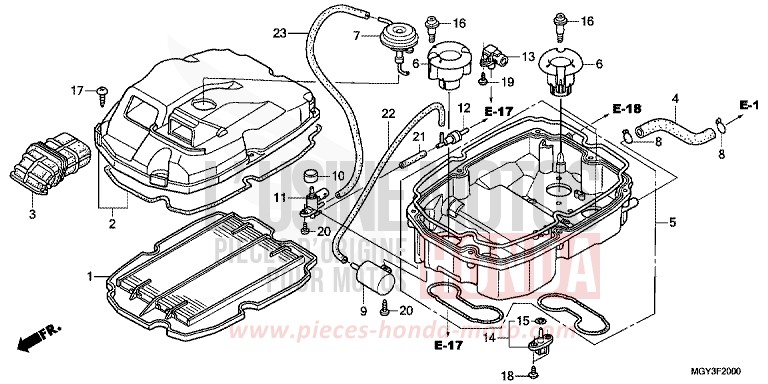 FILTRE A AIR von VFR800X „Crossrunner“ MAT BULLET SILVER (NH389) von 2012